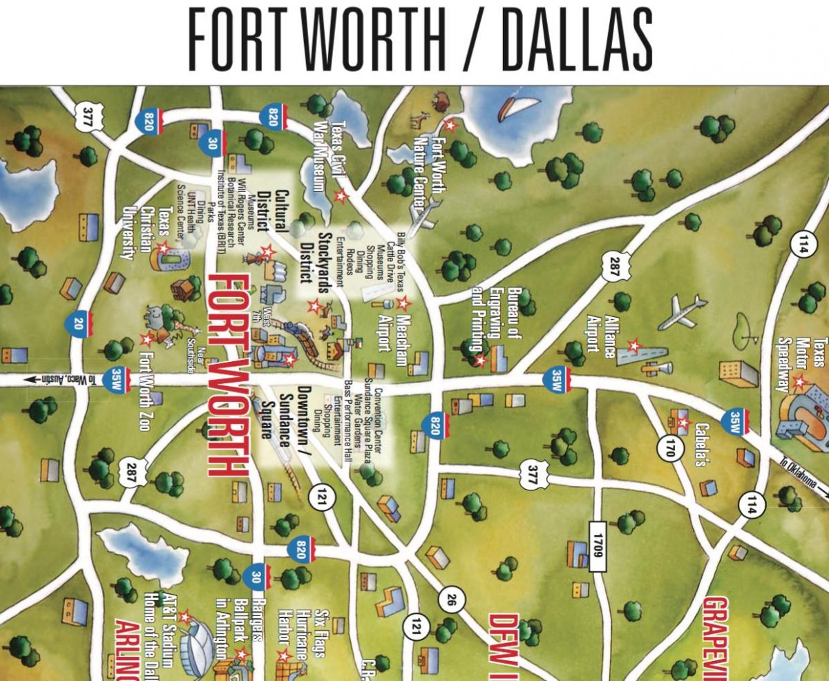 რუკა Dallas Fort Worth ფართობი