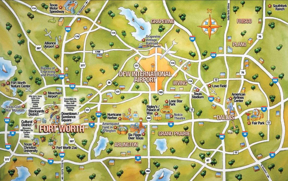 DFW ქალაქის რუკა