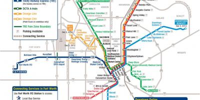 Light rail Dallas რუკა