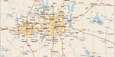 Dallas Fort Worth metroplex რუკა