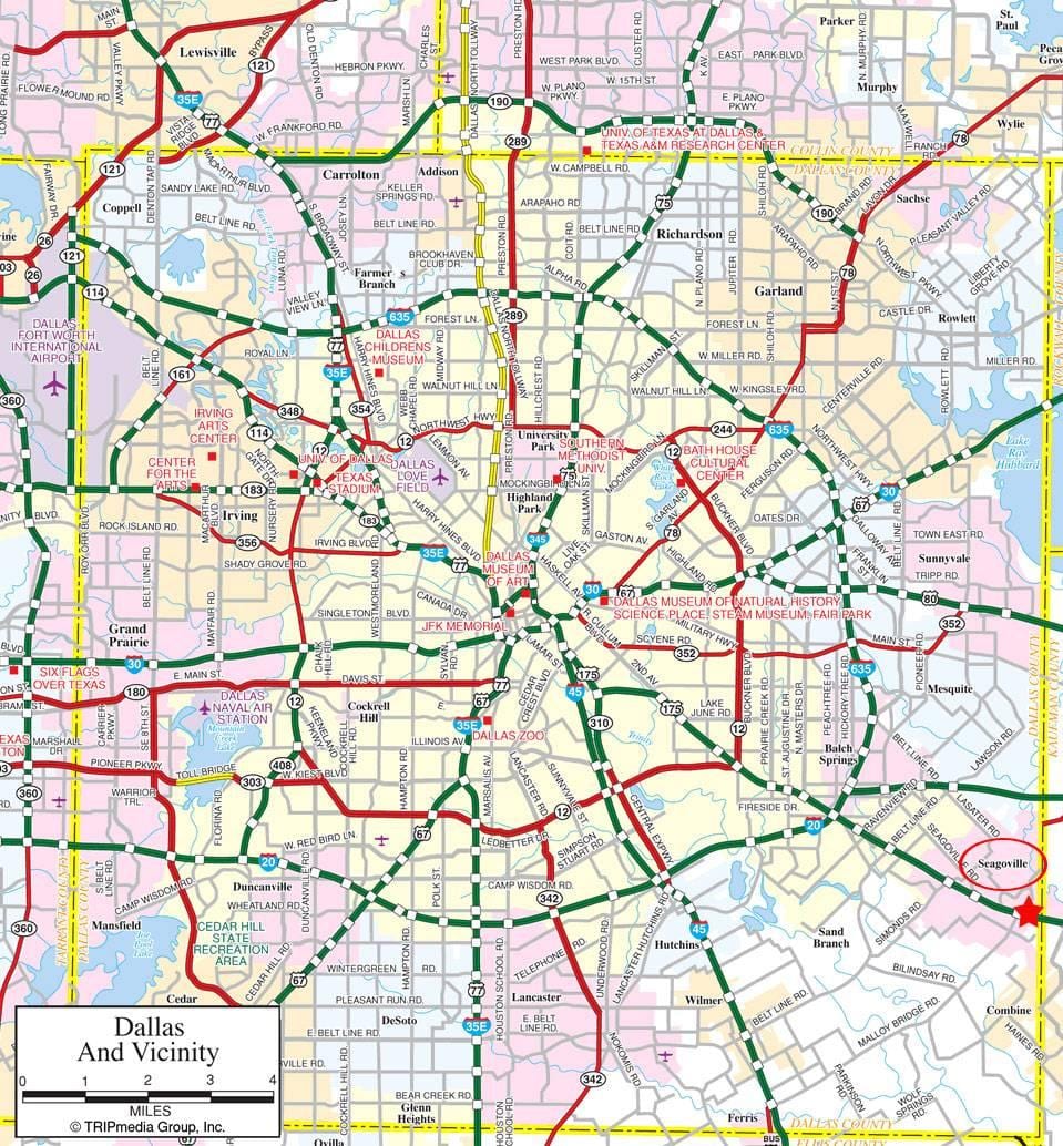 Dallas ქალაქის რუკა