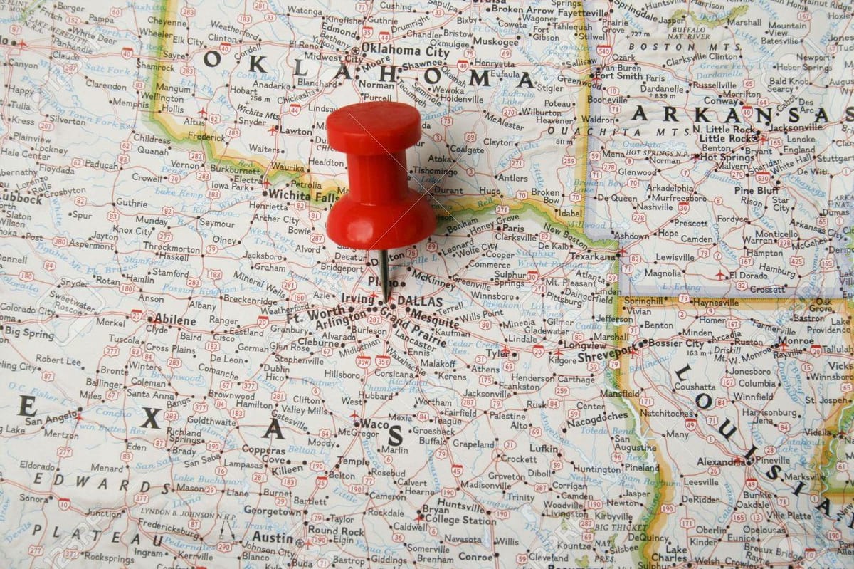 Dallas რუკაზე