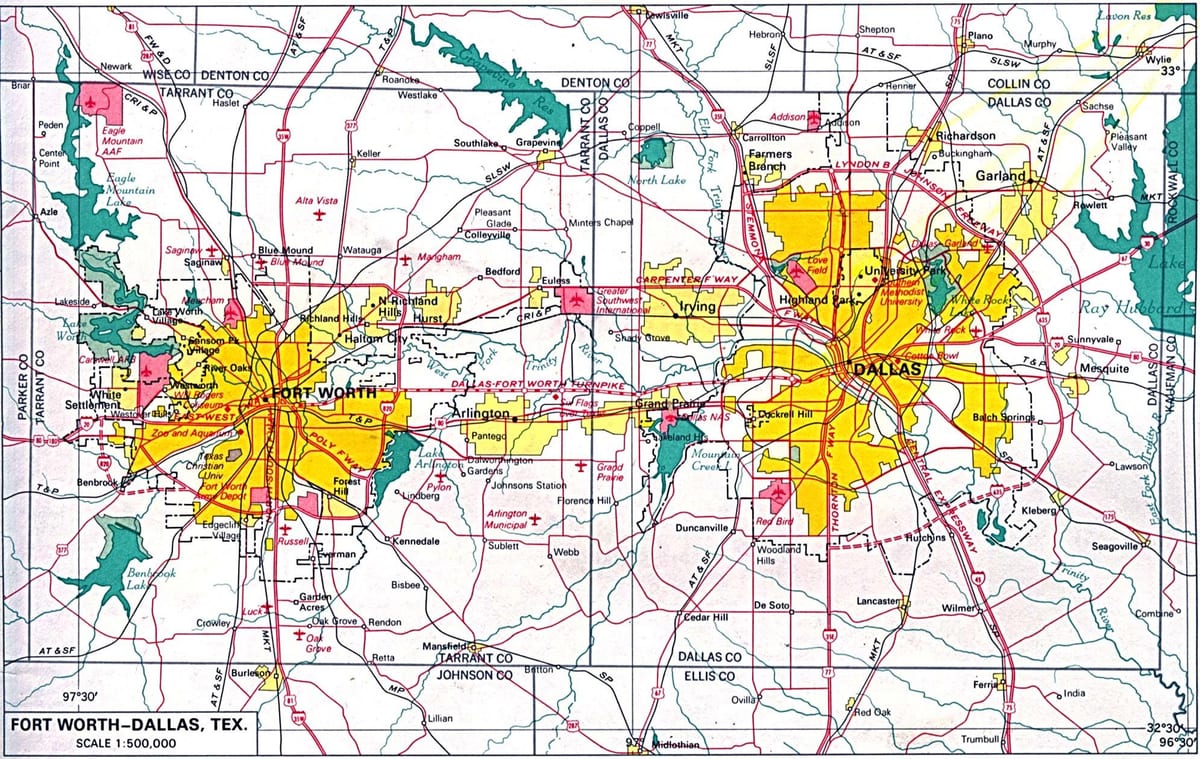 რუკა ჩრდილოეთ Dallas