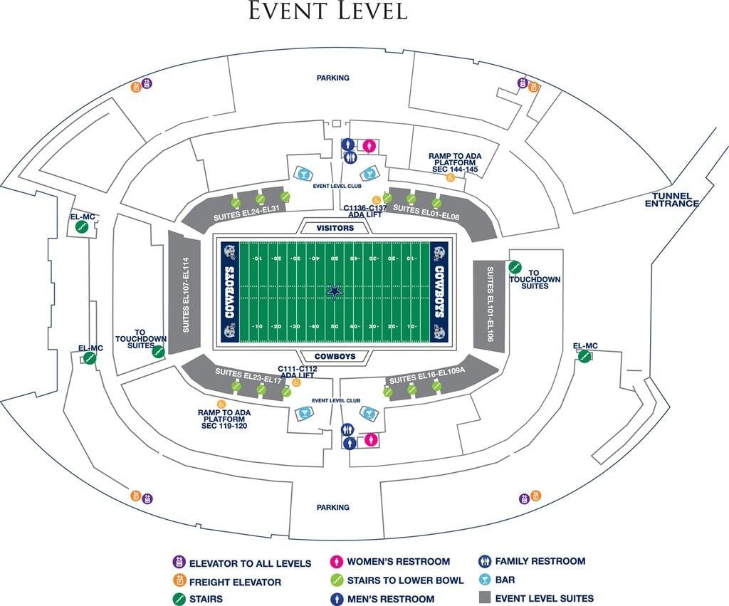 Cowboys stadium სადგომი რუკა
