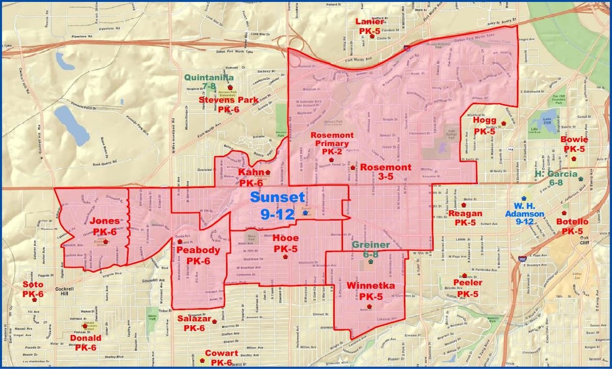 Dallas isd მუნიციპალიტეტის რუკა