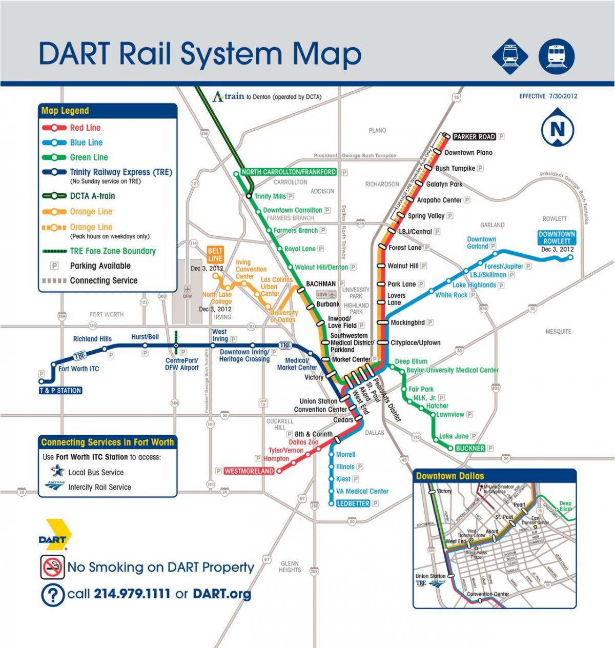 light rail Dallas რუკა