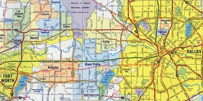 რუკა გზების Dallas