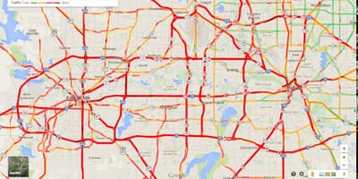 რუკა Dallas მოძრაობის