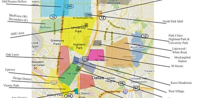 რუკა Dallas უბნების