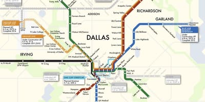 Dallas მატარებელი სისტემა რუკა