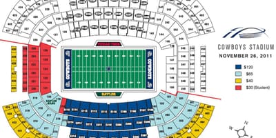 Dallas Cowboys stadium ადგილს რუკა
