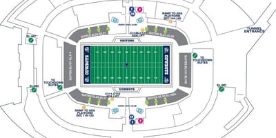 Cowboys stadium სადგომი რუკა