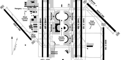 Dallas Fort Worth საერთაშორისო აეროპორტის რუკა