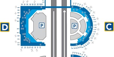 Dallas Fort Worth აეროპორტის ტერმინალის რუკა