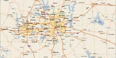 Dallas Fort Worth metroplex რუკა